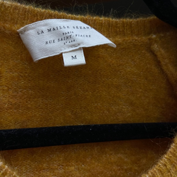 Very EUC Sézane Leon Sweater size M in Cumin (golden yellow) - Picture 7 of 13